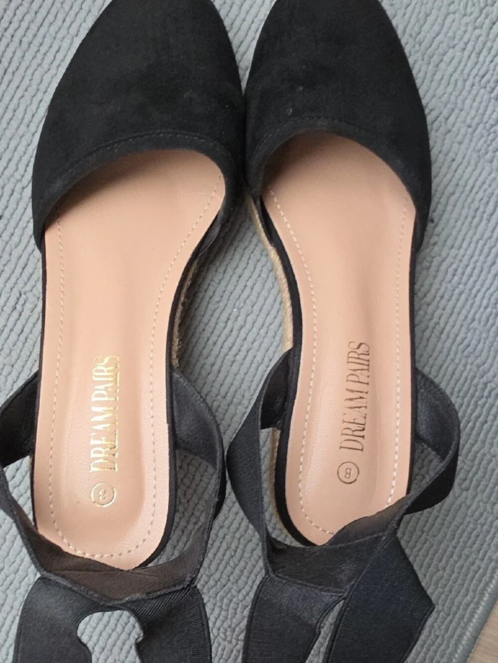 Dream Pairs Black Ankle-Strap Wedge Espadrilles -